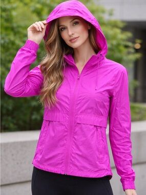 Lululemon Pink Hooded Lightweight Windbreaker Jacket Size 10